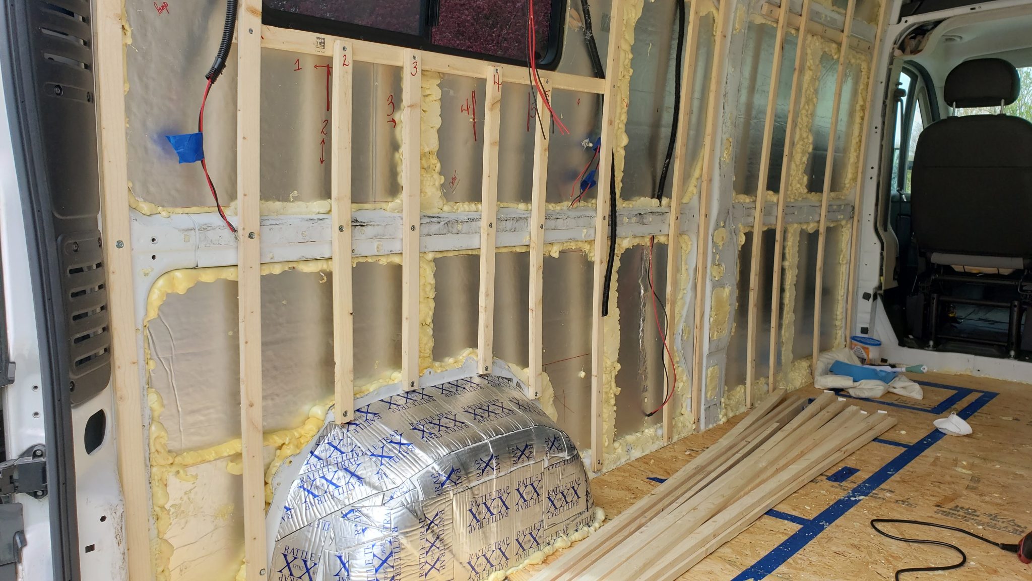 Van Conversion: Framing plus Installing the Wall and Ceiling – Just Edith